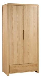 Camber Wooden Wardrobe In Waxed Oak With Two Doors