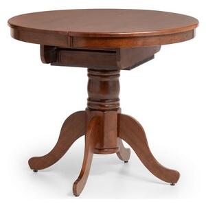 Calico Extending Round Wooden Dining Table In Mahogany