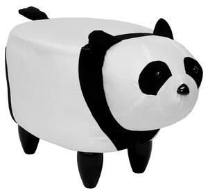 Panda Shaped Pouffe In White And Black Finish