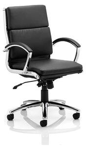 Olney Bonded Leather Office Chair In Black With Medium Back