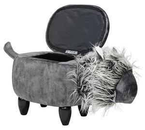 Lion Shaped Ottoman Storage Seat In Grey