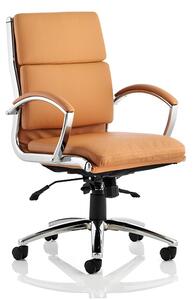 Olney Bonded Leather Office Chair In Tan With Medium Back