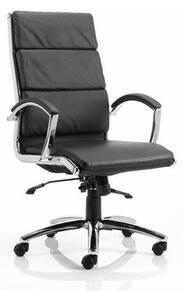 Olney Bonded Leather Office Chair In Black With Arms High Back