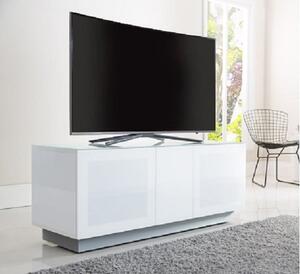 Elements XL Wooden TV Stand With 2 Glass Doors In White