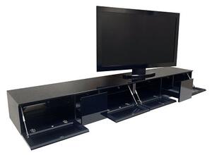 Crick LCD TV Stand In Black With Four Glass Door