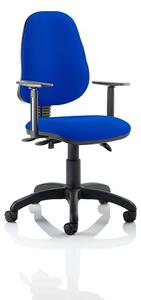 Redmon Fabric Office Chair In Blue With Height Adjustable Arms