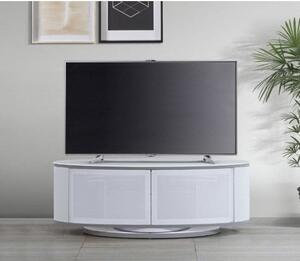 Lanza High Gloss TV Stand With Push Release Doors In White