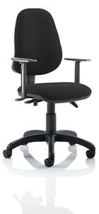 Redmon Fabric Office Chair In Black With Height Adjustable Arms