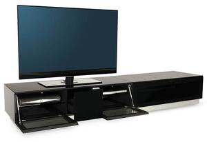 Elements Wooden TV Stand With 3 Glass Doors In Black