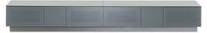 Elements Wooden TV Stand With 4 Glass Doors In Grey