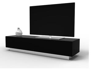 Elements Large Wooden TV Stand With 2 Glass Doors In Black