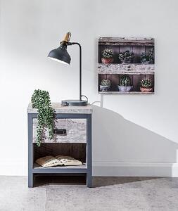 Balcombe Lamp Table In Grey With One Drawer