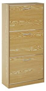 Megrez Wooden Shoe Cabinet With 3 Flip Doors In Brown