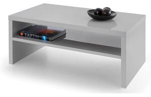 Maelie Coffee Table In Grey High Gloss With UnderShelf