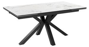 Etolin White Marble Effect Dining Table With Black Metal Base