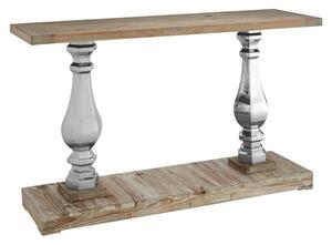 Mintaka Wooden Console Table With Silver Legs In Natural