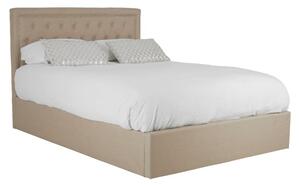 Hannata Fabric Storage Ottoman Double Bed In Beige