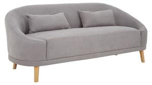 Errai Upholstered Linen Fabric 3 Seater Sofa In Grey