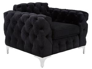 Madine Upholstered Velvet Armchair In Black