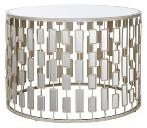 Menkalinan Large Round Glass Top Side Table With Silver Frame