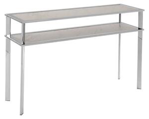 Markeb White Porcelain Console Table With Silver Steel Frame