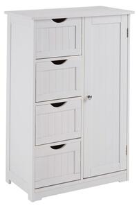 Matar Wooden Storage Cabinet With 1 Door And 4 Drawers In White