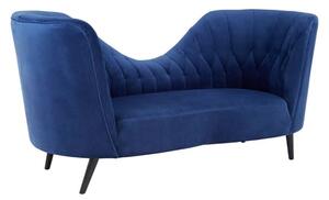 Hoggar Velvet Lounge Chaise Chair In Midnight Blue