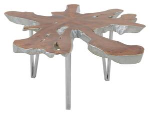 Praecipua Wooden Coffee Table In Natural And Silver