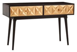 Horna Wooden Console Table With 2 Doors In Brown And Gold