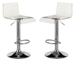 Baino Clear Acrylic Bar Chairs With Chrome Base In A Pair