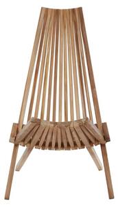 Hunor Teak Wooden Lounge Chair In Natural Finish