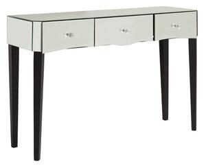 Dingolay Mirrored Glass Console Table With 3 Drawers In Silver