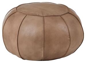 Australis Genuine Leather Pouffe In Grey