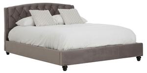 Flegetonte Velvet King Size Bed In Brushed Steel