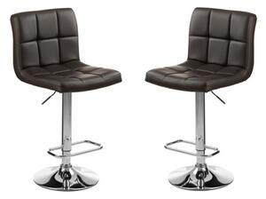 Baino Black Faux Leather Bar Chairs With Chrome Base In A Pair