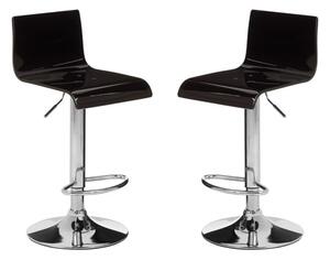 Baino Black Acrylic Bar Chairs With Chrome Base In A Pair