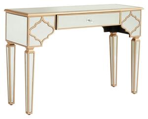 Dziban Mirrored Glass Console Table With 1 Drawer In Gold