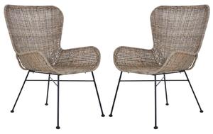 Hunor Kubu Rattan Curved Design Chair In Pair