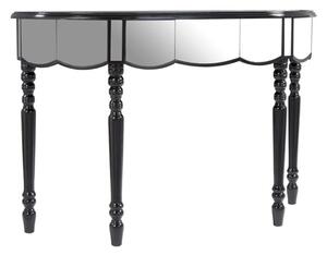 Tiffani Mirrored Glass Console Table In Silver And Black