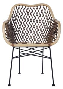 Hunor Natural Rattan Chair With Iron Legs