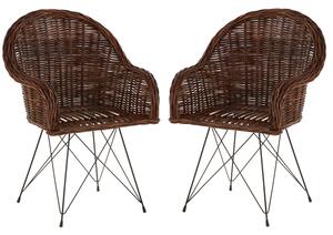 Hunor Natural Croco Rattan Chair In Pair