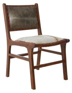 Formosa Natural Leather Dining Chair In Wooden Brown Frame