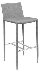 Selina Grey Fabric Bar Stool With Chrome Footrest