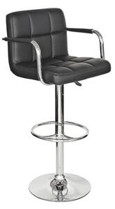 Voyo Black Faux Leather Bar Stool With Chrome Base