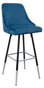 Fiona Blue Fabric Bar Stool With Metal Legs