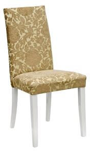 Spectra Lucia Gold Fabric Dining Chair With Wooden Legs