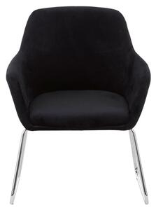 Porrima Fabric Chair in Black With Stainless Steel Legs