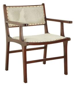 Formosa Rich Brown Leather Dining Chair With Wooden Frame