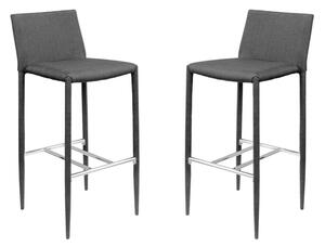 Selina Black Fabric Bar Stool In Pair