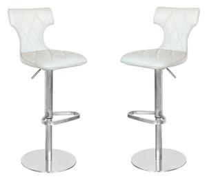 Ava Cream Leather Bar Stool In Pair